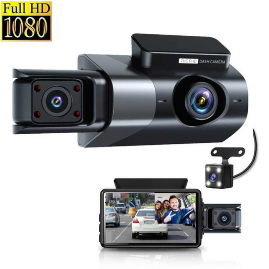 Camera auto de bord full HD cu 3 unghiuri de filmare